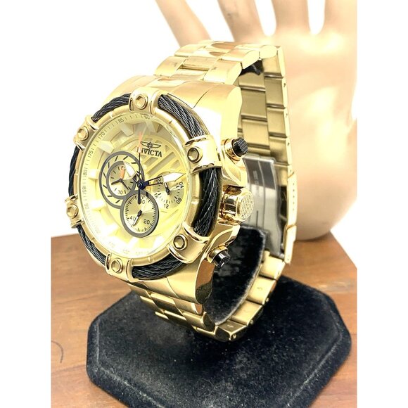 Invicta Men's Watch 25515 Bolt Quartz Chronograph Diver Gold Tone Steel 52mm - Picture 2 of 15